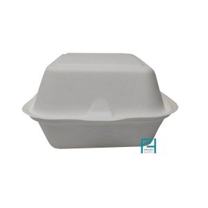 Envase hamburguesa caña de azúcar blanco 15x15x8 cm
