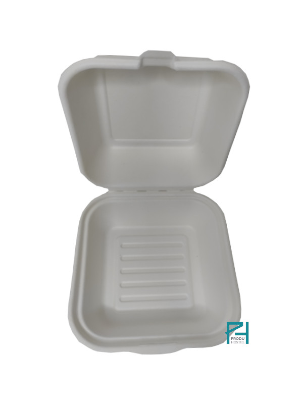 ENVASE BURGUER CAÑA AZÚCAR 15X15X8 CM. 50 UNI. - Imagen 2