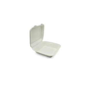 Envase caña de azúcar blanco 21x20x7,8 cm, paquete 50 uds.