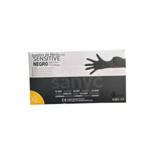 Guantes de nitrilo negro talla SG 5,5 gramos caja 100