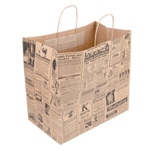 Bolsa de papel con asas ecológica para hostelería y take away