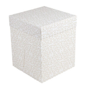 Caja pastelería blanca decorada 25,4x25,4x30,5 cm 30 unidades