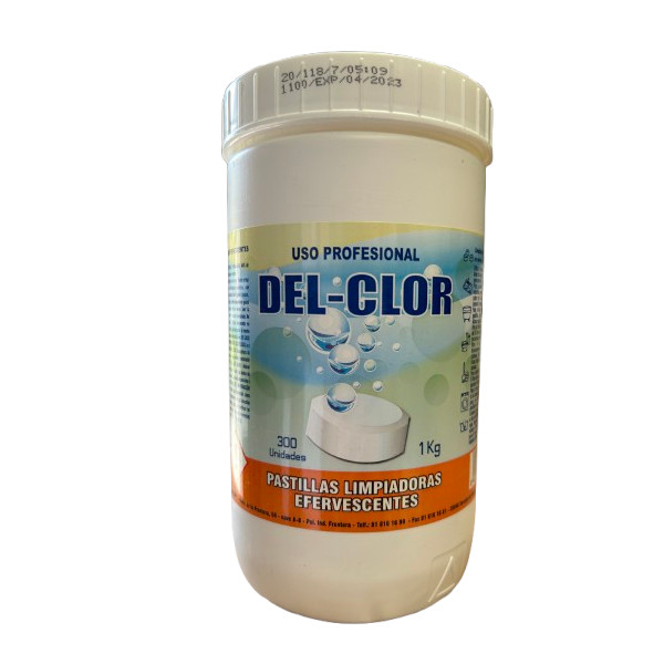 Pastillas efervescentes cloradas bote 1 kg 300 unidades