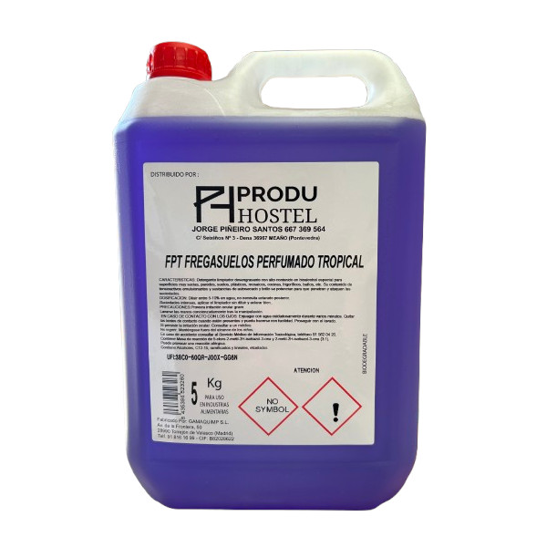 Fregasuelos perfumado aroma tropical garrafa 5 litros