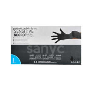 Guantes de nitrilo negro talla L 5,5 gramos caja 100