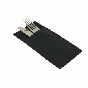 Servilleta mini canguro air laid negra 32x40 caja 480 unidades