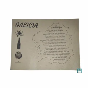 Mantel individual ecológico 30x40 cm con impresión de Galicia