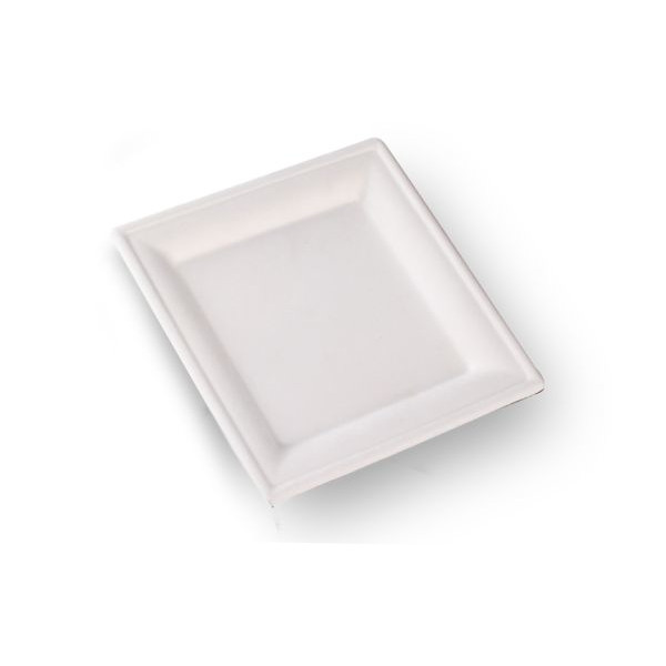 Plato cuadrado caña de azúcar 20x20 pack 50 unidades